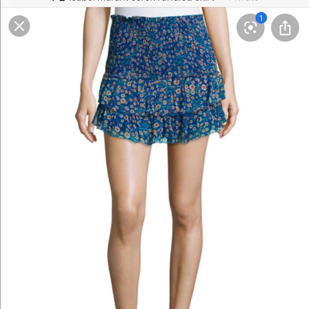 Isabel marant serek ruffled silk mini skirt